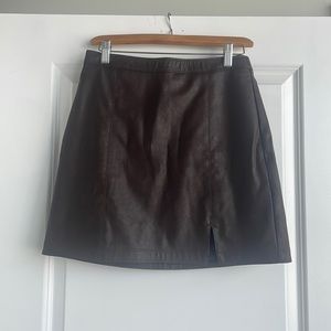 Abercrombie Vegan leather, brown mini skirt
